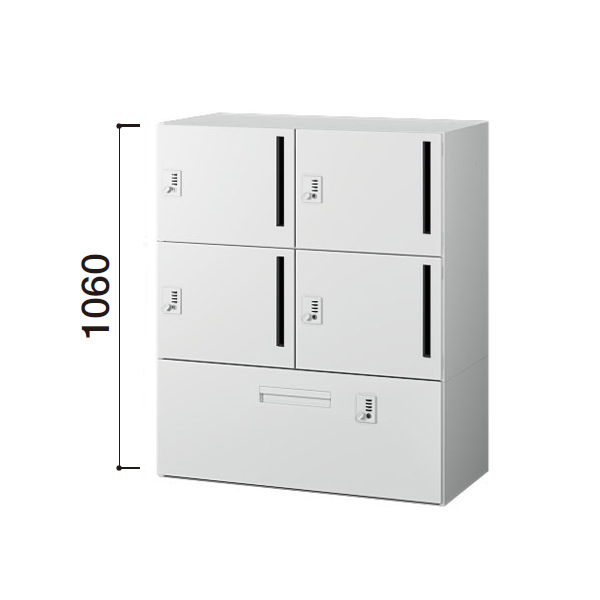 内田洋行 Portainer ポルテナ R 2列2段＋LT 電源口 トレーなし ダイヤル錠 W900D450H1060 5-857-1314