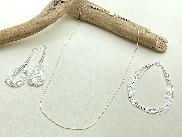 Native SilverStreams　ナバホ　リキッドシルバー・ネックレス　04-NSS-0145-24KGP　1連45cm　24金メッキ