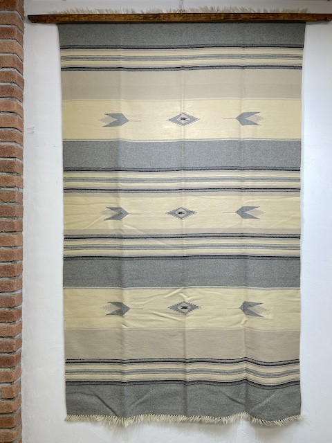 Ganscraft　1950年代後半製　ビンテージ・チマヨブランケット　GB5484-001　122x200cm　ヘザーグレー