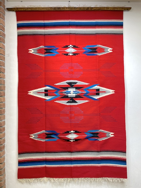 Ganscraft　1950年代後半製　デッドストック・チマヨブランケット　GB5484-004　136x213cm　スカーレットレッド