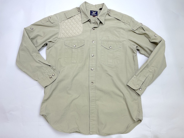【 LANDS’ END時代初期 1990年代初期 アメリカ製 イーグルラベル ビンテージ 】 Willis & Geiger WG-S007 #101021 BUSH SHOOTING SHIRT サイズL タン