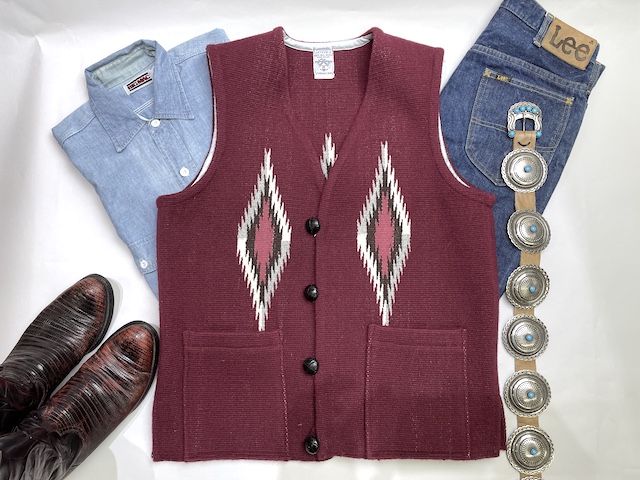 【限定生産カラー】Ortega's オルテガ　手織りチマヨベスト　83SQ-40133　スクエアフロント・タイプ　サイズ40　ワインレッド