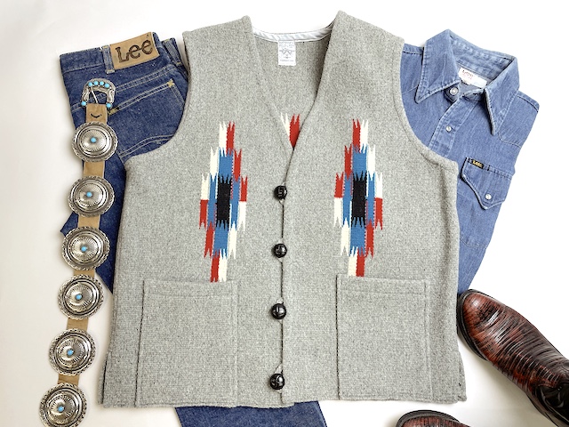 Ortega's オルテガ　手織りチマヨベスト　83SQ-4242　スクエアフロント・タイプ　サイズ42　ヘザーグレー　