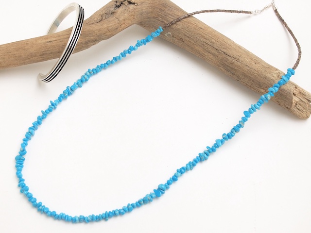 ナバホ　04-0171　ナオミ・ガルシア作　スリーピングビューティー・ターコイズ・ネックレス　全長600mm