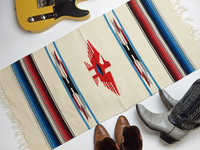 Ganscraft　デッドストック・チマヨブランケット　GB2040-035　50x100cm　ホワイト　サンダーバード・デザイン