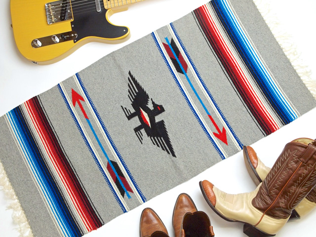 Ganscraft　デッドストック・チマヨブランケット　GB2040-037 50x100cm　ライト・オックスフォード・ヘザー　サンダーバード・デザイン