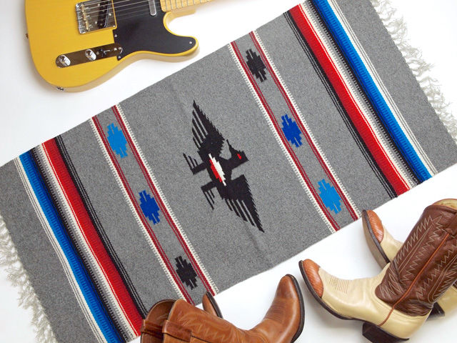 Ganscraft　デッドストック・チマヨブランケット　GB2040-038　50x100cm　ミディアム・オックスフォード・ヘザー　サンダーバード・デザイン