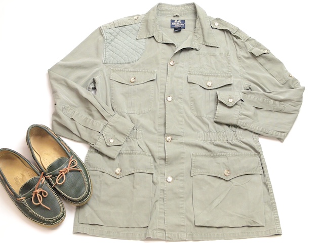 【 LANDS’ END時代ごく初期 1990年代初期アメリカ製 ネイビーラベル ビンテージ 】　Willis & Geiger　WG-J007　ヘミングウェイ・ブッシュ・ジャケット（HEMINGWAY BUSH JACKET）　サイズM　ピューター