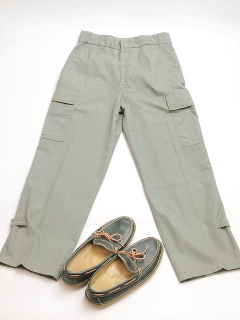 【 LANDS’ END時代 1990年代初期アメリカ製ビンテージ 】　Willis & Geiger　WG-P001　ブッシュポプリン・カーゴパンツ　ウエストサイズ28（実寸30)インチ　ピューター