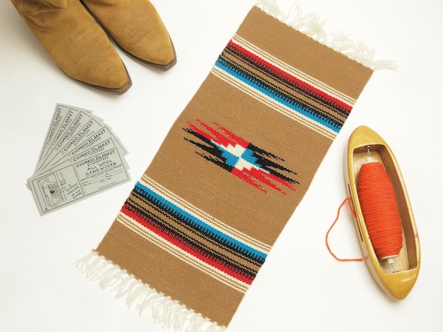 Ganscraft　1950年代後半製デッドストック・チマヨブランケット　GB1020-033　25x50cm　ダークバフ（ダークベージュ）