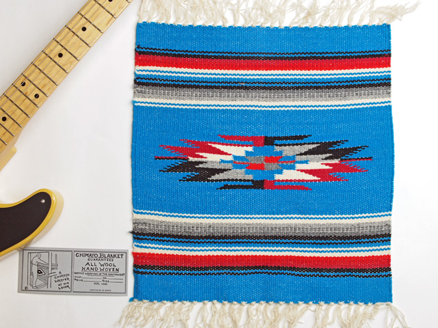 Ganscraft（ガンズクラフト）　デッドストック・チマヨブランケット　GB1515-019　38x38cm　ターコイズブルー