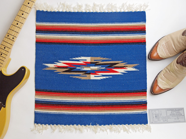 Ganscraft　デッドストック・チマヨブランケット　GB2020-014　50x50cm　ジェンダルムブルー