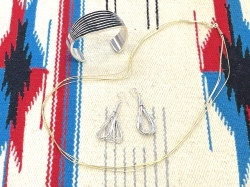 Native SilverStreams　ナバホ　リキッドシルバー・ネックレス　04-NSS-0360-24KGP　3連60cm　24金メッキ