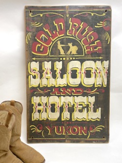 オールド・ウエスト・サイン　OWS-006　レプリカ・サインボード「GOLD RUSH SALOON AND HOTEL」