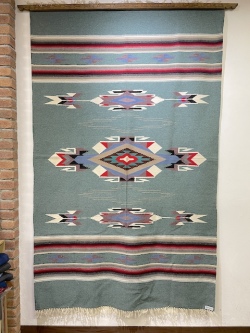Ortega's オルテガ　手織リチマヨブランケット　845484-013　138x222cm　ヘザーグリーン