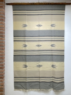 Ganscraft　1950年代後半製　ビンテージ・チマヨブランケット　GB5484-001　122x200cm　ヘザーグレー