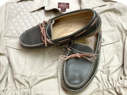 【 LANDS’ END時代初期 1990年代初期 アメリカ製 フライングイーグルマーク ビンテージ 】 Willis & Geiger　WG-F001　#10302　NAUTILUS MOCCASIN（ノーティラスモカシン）　サイズ10（かなり小さめ）　 エセックスグリーン