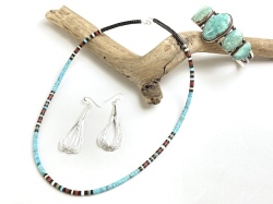 サントドミンゴ　34-0349-G　ドレイン・カラバザ作　マイクロHeishi（ヒシ）ネックレス　全長　約490mm