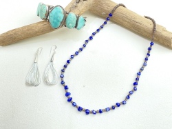 ナバホ　04-0183　ヴァレリー・ジョンソン作　ラピスラズリ・ネックレス　全長 460mm