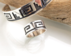 ホピ　21-0294　　テリー・ワッズワース作　ウォーターシンボル・リング　　17号