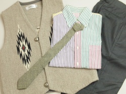 The Apache CRAVAT（アパッチ・クラバット）　VWT-136　1950年代製　ビンテージ手織りウールネクタイ　ハウンドトゥース