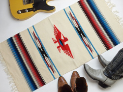 Ganscraft　デッドストック・チマヨブランケット　GB2040-035　50x100cm　ホワイト　サンダーバード・デザイン