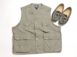 【 Pre LANDS’ END時代 1980年代後半~90年代初期アメリカ製 ネイビーラベル ビンテージ / クローゼットコンディション 】　Willis & Geiger　WG-V003　リフト・ヴァレー・ベスト　サイズL　ピューター