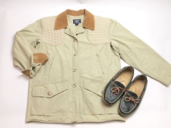 【 LANDS’ END時代 1990年代初期アメリカ製ビンテージ 】　Willis & Geiger　WG-J005　クエイル・コート（QUAIL COAT）　レディスサイズS　タン　※背中のゲームバッグ無し
