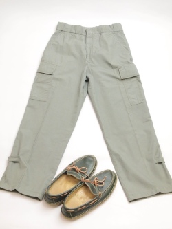 【 LANDS’ END時代 1990年代初期アメリカ製ビンテージ 】　Willis & Geiger　WG-P001　ブッシュポプリン・カーゴパンツ　ウエストサイズ28（実寸30)インチ　ピューター