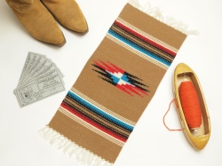 Ganscraft　1950年代後半製デッドストック・チマヨブランケット　GB1020-033　25x50cm　ダークバフ（ダークベージュ）