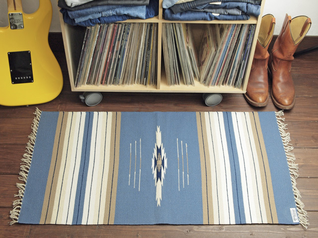Ortega's オルテガ 842040-113 手織りチマヨブランケット 50x100cm サックスブルー