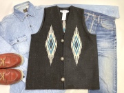 NAMBE WEAVER(ナンベ・ウィーバー) 手織りチマヨベスト NW-V38040 スクエアフロント サイズ38 ブラック
