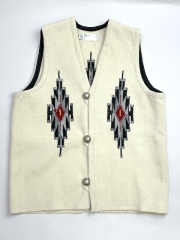 NAMBE WEAVER（ナンベ・ウィーバー）　手織りチマヨベスト　NW-V38041　スクエアフロント　サイズ38　ナチュラルホワイト