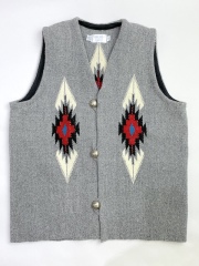 NAMBE WEAVER（ナンベ・ウィーバー）　手織りチマヨベスト　NW-V38042　スクエアフロント　サイズ38　ヘザーグレー