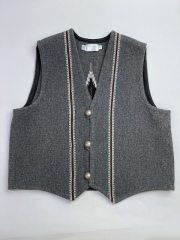 NAMBE WEAVER（ナンベ・ウィーバー）　手織りチマヨベスト　NW-V4008　ポインテッドフロント　サイズ40　チャコールグレー