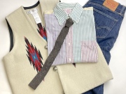 The Apache CRAVAT(アパッチ・クラバット) / EL GRANDEE by Fred Harvey ダブルネーム VWT-110 1950年代製ビンテージ 手織りスキニー・ウールネクタイ ダークブラウンミックス