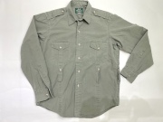 【 Pre LANDS’ END 1980年代後半アメリカ製 グリーンラベル ビンテージ 】 Willis &amp; Geiger　WG-S008　SRENGETI SHIRT（セレンゲティ・シャツ） サイズS　ピューターグリーン