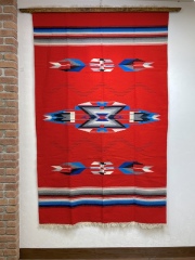 Ganscraft　1950年代後半製　デッドストック・チマヨブランケット　GB5484-005　133x210cm　スカーレットレッド