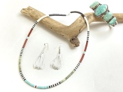 サントドミンゴ　34-0349-E　ドレイン・カラバザ作　マイクロHeishi（ヒシ）ネックレス　全長　約500mm