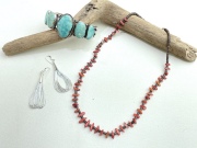 ナバホ　04-0184　ヴァレリー・ジョンソン作　レッド・スパイニーオイスター・ネックレス　全長460mm