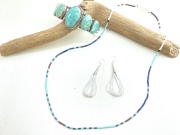 サントドミンゴ　34-0350-A　デルファニータ・カラバザ作　ウルトラマイクロHeishi（ヒシ＝ビーズ）ネックレス　全長630mm