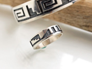 ホピ　21-0295　ダーレン・セウェイエスティワ作　ウォーターシンボル・リング　16.5号