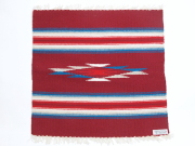 オルテガ　842020-081　手織りチマヨブランケット　50x50cm　カーディナルレッド