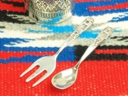 ナバホ　07-0037　ドン・プラテロ作　ココペリ・ベビーフォーク＆スプーン・セット（ファーストフォーク＆スプーンセット）