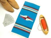 Ganscraft 1950年代後半製デッドストック・チマヨブランケット GB1020-039 25x50cm ターコイズブルー