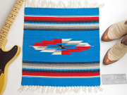 Ganscraft デッドストック・チマヨブランケット GB2020-012 50x50cm ターコイズブルー