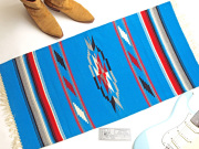 Ganscraft デッドストック・チマヨブランケット GB2040-020 50x100cm ターコイズブルー