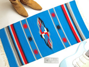 Ganscraft デッドストック・チマヨブランケット GB2040-021 50x100cm ターコイズブルー