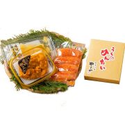 【小川うに】うにほたて醤油入・やまや明太子・数の子詰合せ《1894-503A26》