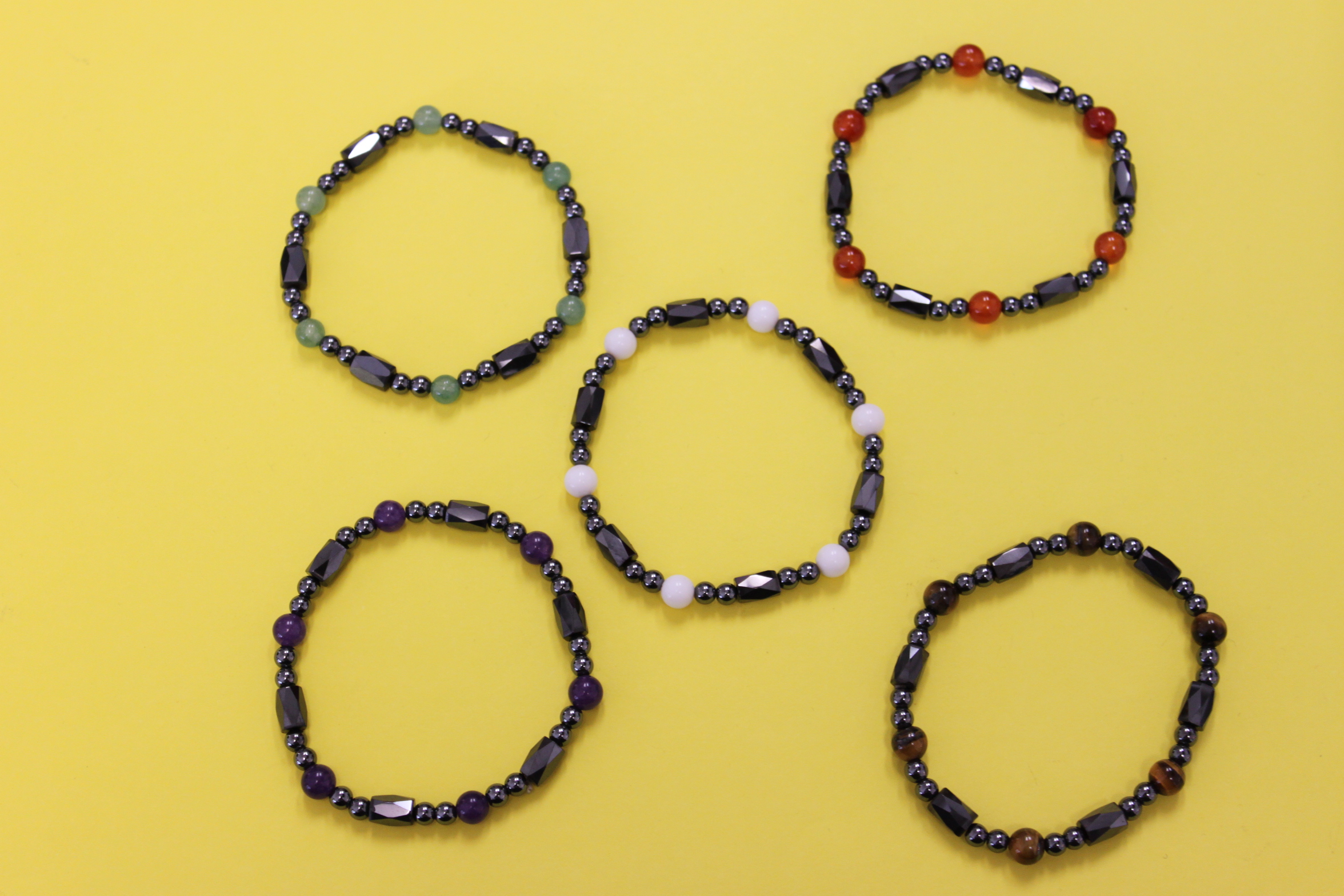 磁気ヘマタイト＆天然石ブレスレット